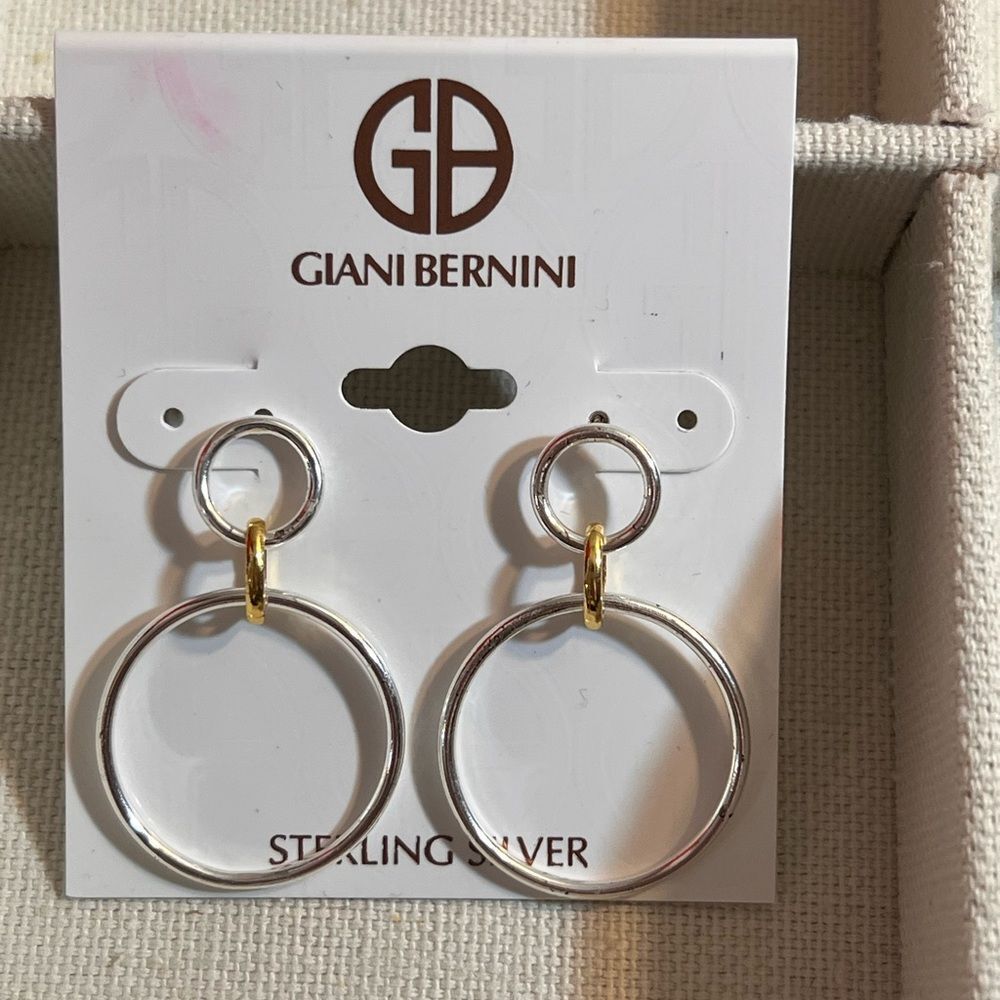 Giani Bernini Silver and Gold Hoop Earrings